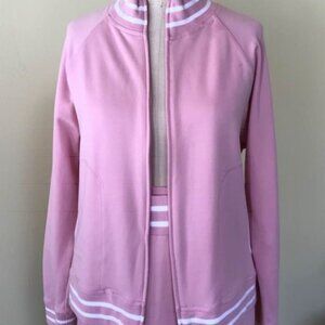 Anne Klein Pink Track Sport Set Jacket & Pant SZ L